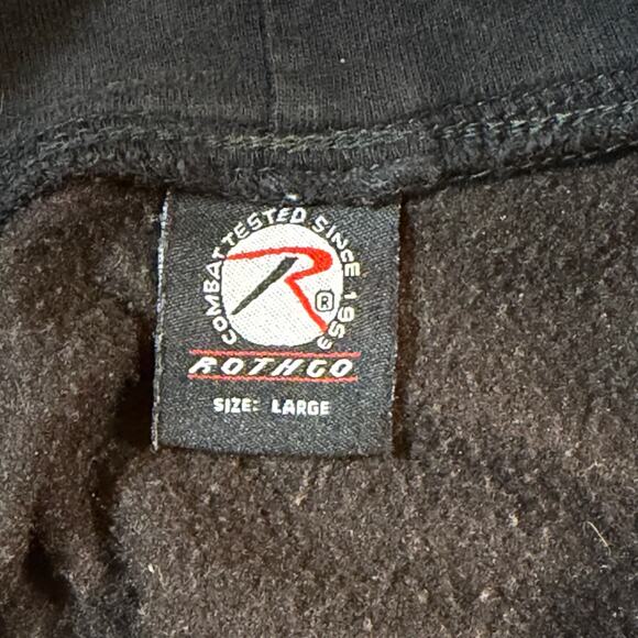 Rothco Thin Blue Line Concealed Carry Hoodie Black Pass-Through Pocket Men Sz Lg - Picture 4 of 6